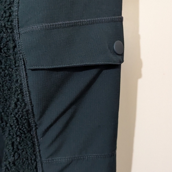 FLX Fleece Snap Up Jacket Activewear Size Large Dark Teal Green B - Picture 3 of 7